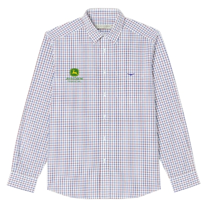 Picture of John Deere Collins Shirt by R. M. Williams – Navy/Burgundy/White - AGF