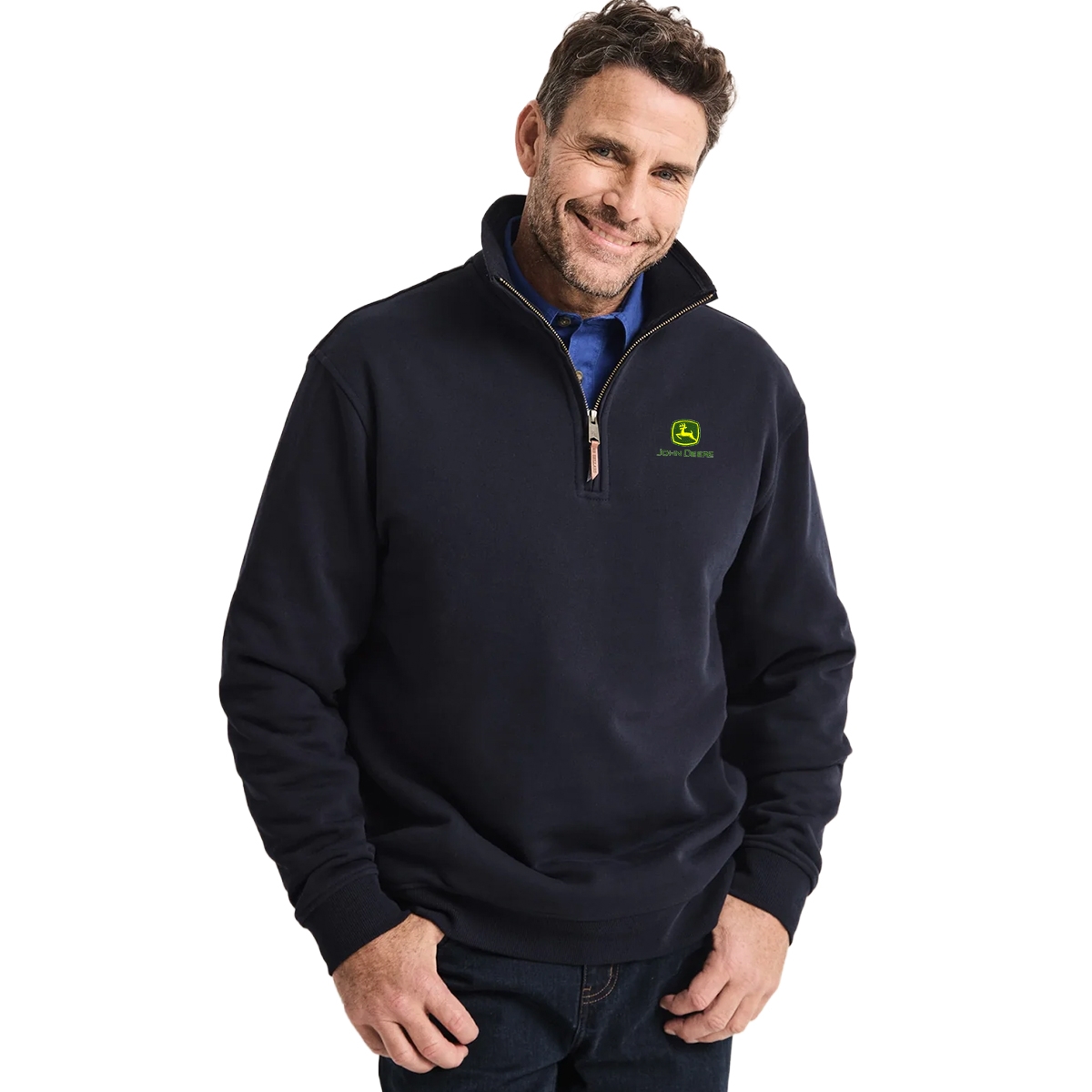 Picture of John Deere Trentham Heavy-Weight Jumper by RB Sellars - Navy AG